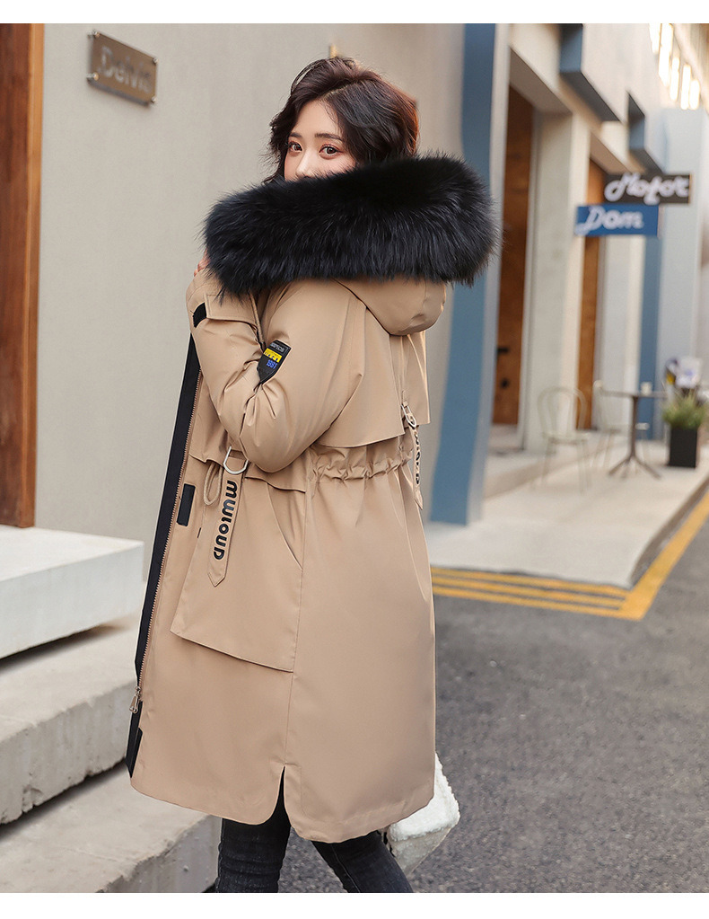 邻家女孩爱漂亮衣服2021年冬季新款韩版棉服女宽松连帽中长款派克服