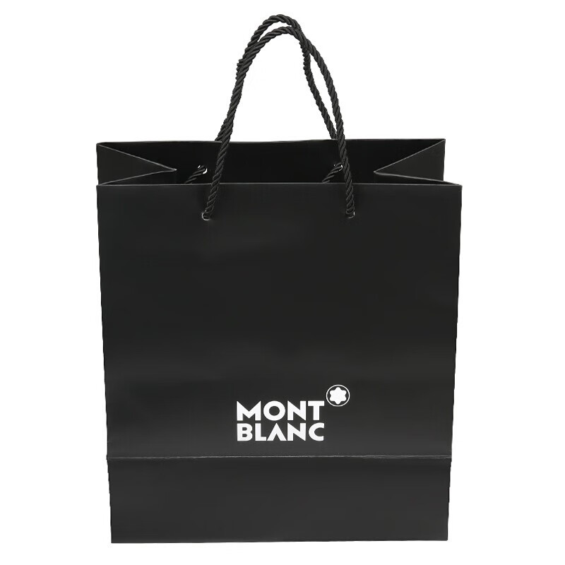 montblanc万宝龙黑色购物袋大logo高端商务礼品袋手提袋s号