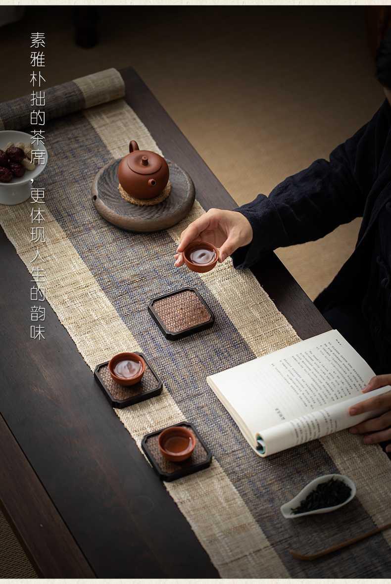 3米家用客厅禅意桌布桌旗茶配件 宁麻茶席-蓝花【图片 价格 品牌 报价