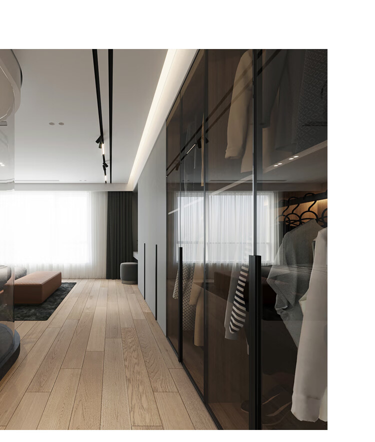 轻奢衣柜轻奢进口意大利可丽芙开放式中岛衣帽间整体衣柜定制全屋定制