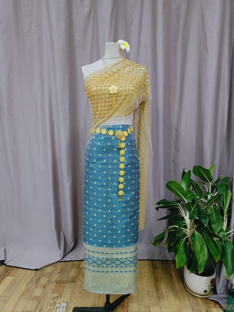 西双版纳傣族娘惹服小清新夏季影楼艺术写真拍照主题服装 4号 鸡蛋花