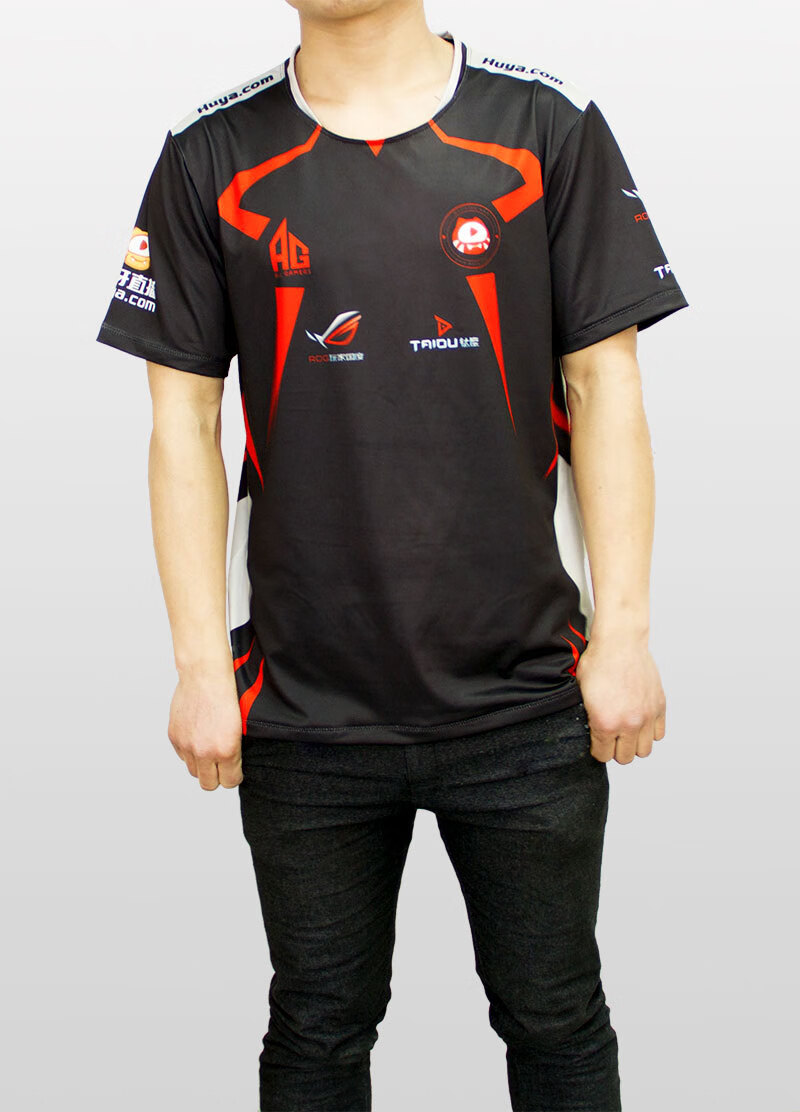 ag战队穿越火线cf超玩会队服衣服短袖t恤梦泪可订制id 流苏短袖黑 xs