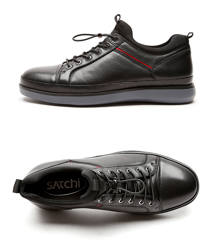 satchi沙驰男鞋2021新款男士休闲皮鞋真皮头层牛皮轻便弹软舒适运动鞋