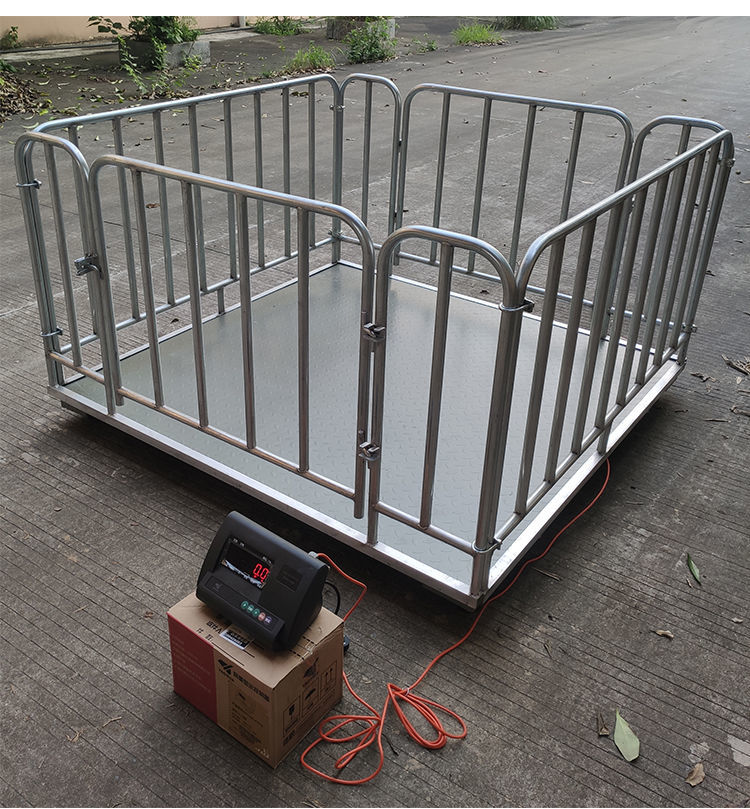 上海耀华无线地磅秤1-3吨高精度电子地磅称猪牛畜牧秤带围栏 1*1.