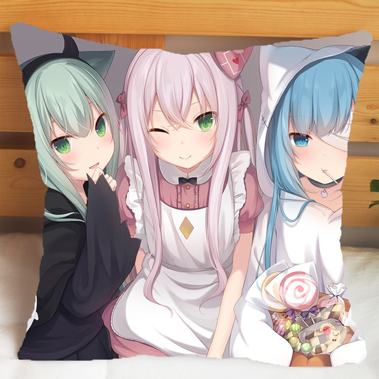 贝兰蓓儿猫羽雫抱枕猫耳娘二次元周边卡通靠垫男女朋友生日礼物枕套