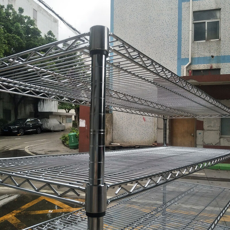 浙韵大管25mm网片镀铬不锈钢移动货架置物架展示架配件组合加层网架