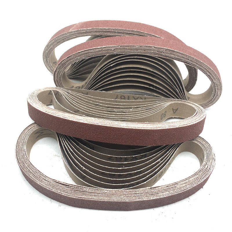 京鹤气动砂带机小型10x330mm沙带金属打磨抛光带卷圈20520砂纸带330