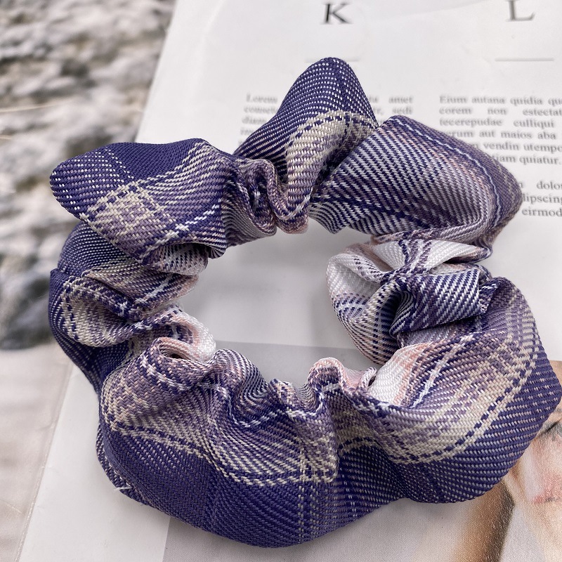 裕德俊温柔一刀jk大肠圈bm发圈头绳韩国ins网红少女格子发圈森系大肠