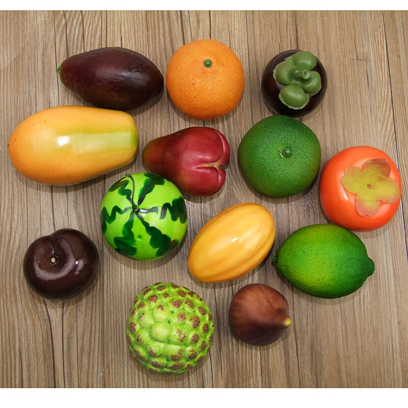 春枝韵 假水果套装摆设芒果苹果热带水果连雾 牛油果百香果 红苹果