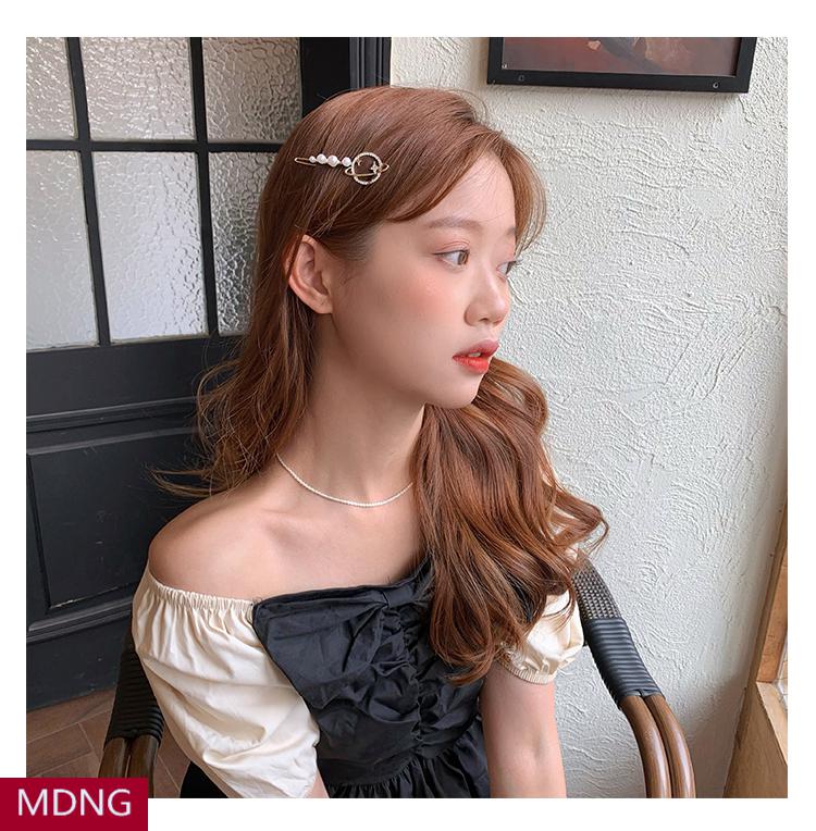 mdng浪漫星河小仙女水钻月亮星球发夹甜美百搭刘海夹一字夹网红发饰