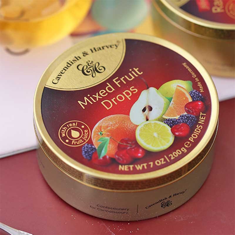 嘉云糖德国进口嘉云斯水果糖铁盒罐装水果硬糖礼盒song礼结婚伴手礼