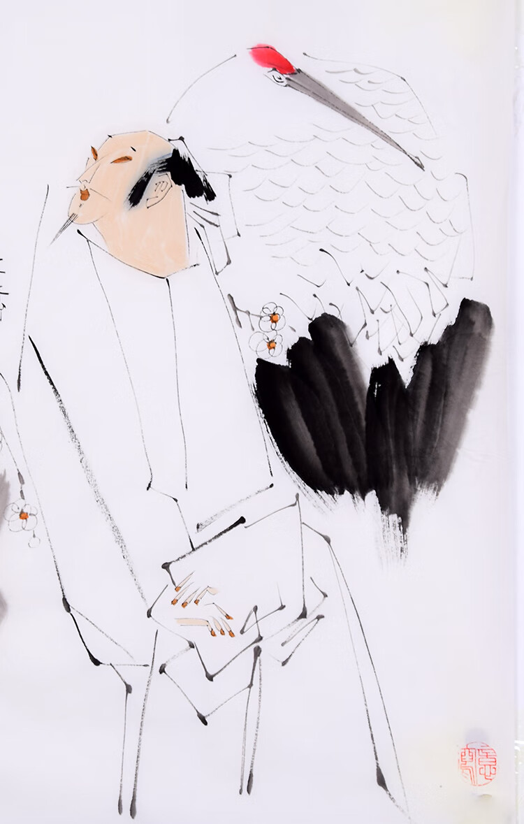 陕西名家书画王西京精品斗方人物国画纯手绘名人字画收藏带简历纯手绘