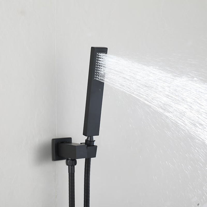 银枪花洒浴室淋浴器增压暗装花洒隐藏式花洒黑色恒温花洒全铜冷热水
