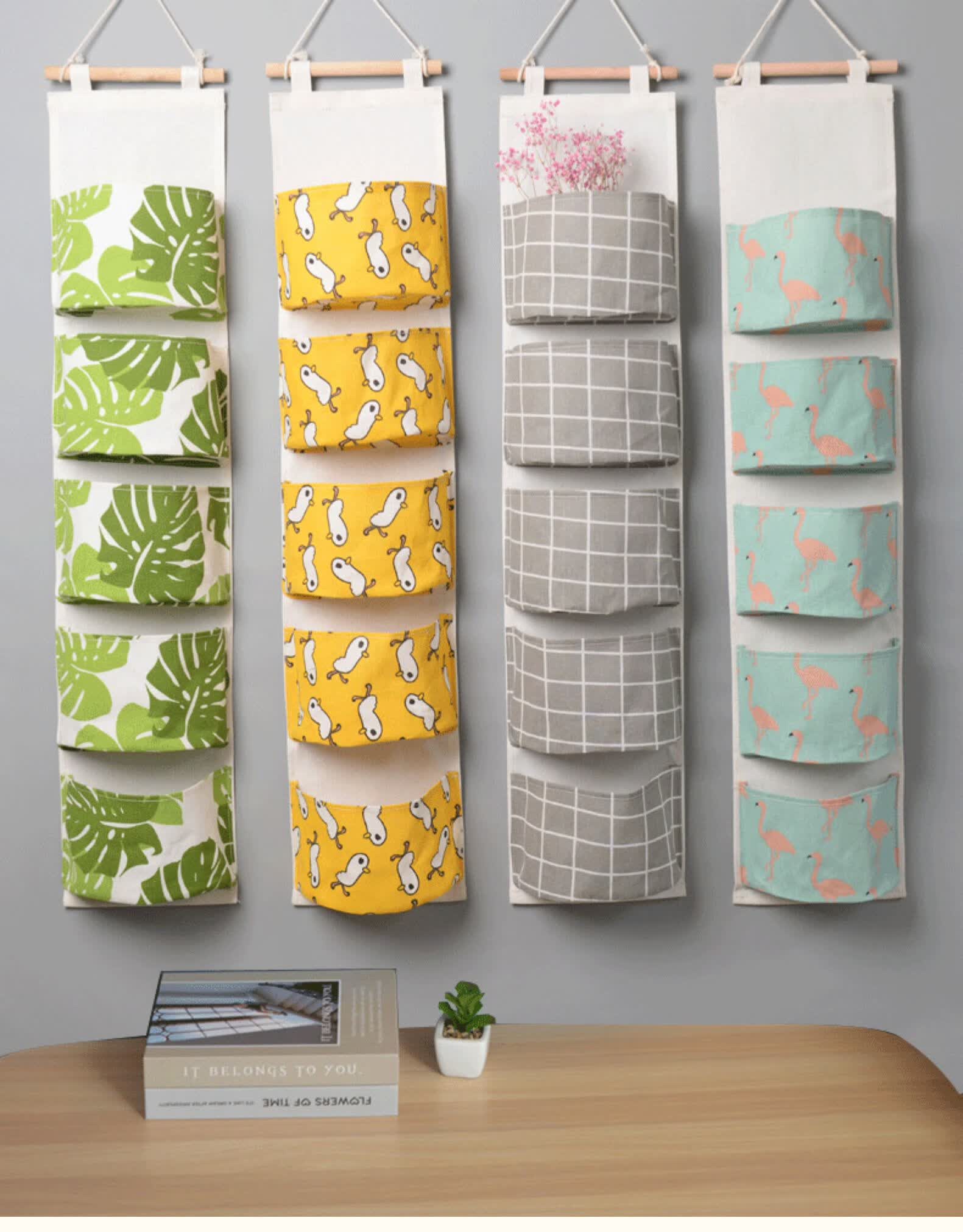 vantablack墙上挂袋门后收纳袋袋子小布袋墙挂式储物袋可爱挂兜布艺