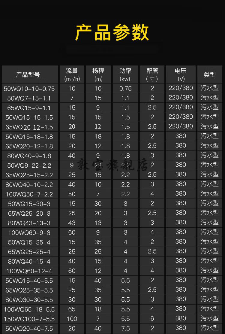 220v三鱼水泵规格型号图片