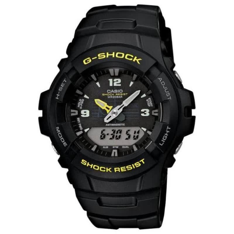 卡西欧(casio)男手表模拟数字g-shock表盘200m4925125 black/yellow