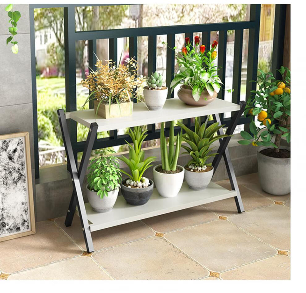 两层花架花架子室内客厅落地式绿萝花盆架多肉阳台简约两层田园铁艺