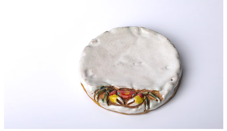 收藏山桜天神蟹杯二六烧水月烧乐山螃蟹茶杯公道宝瓶日式志野礼盒