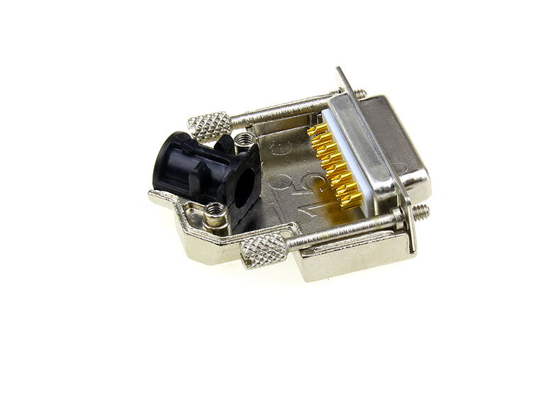 勋狸粑db15插头 二排15针 斜角出线壳 45度外壳 并口焊线头 d-sub15公