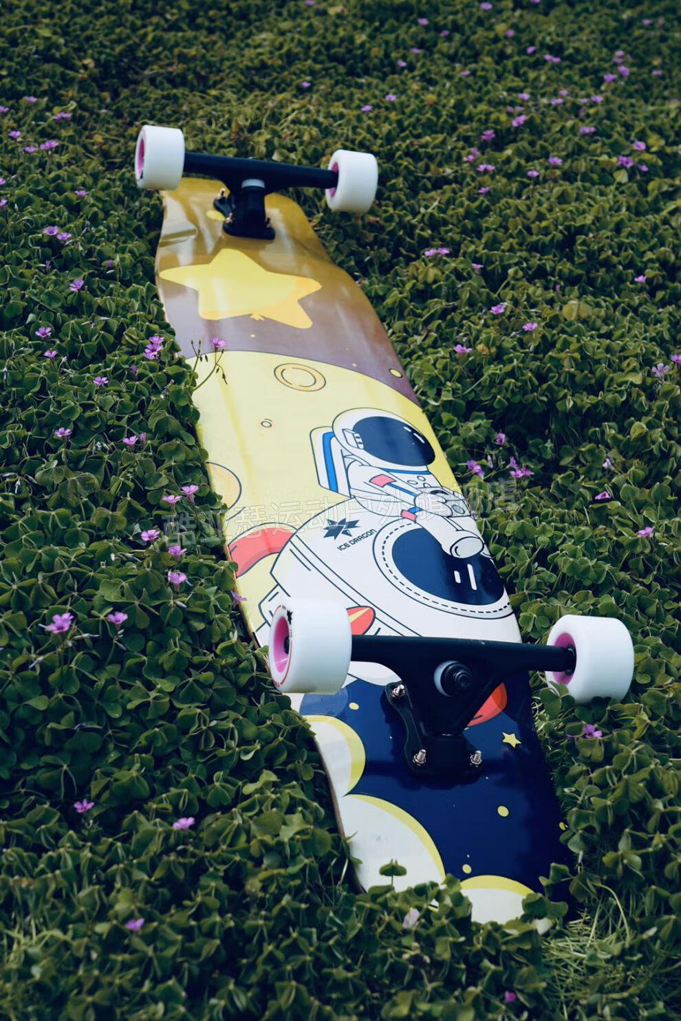 冰龙长板dancing舞板男女初学平花板公路刷街滑板宇航员长板宝蓝色