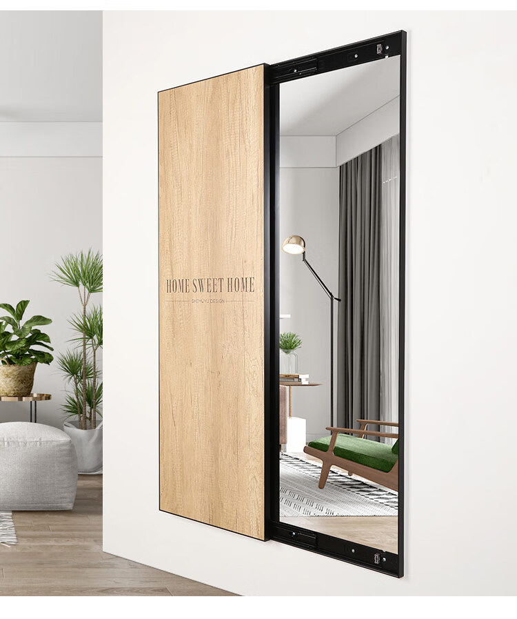穿衣镜全身壁挂玄关推拉镜隐藏式家用试衣镜贴墙挂墙隐形化妆镜子老婆