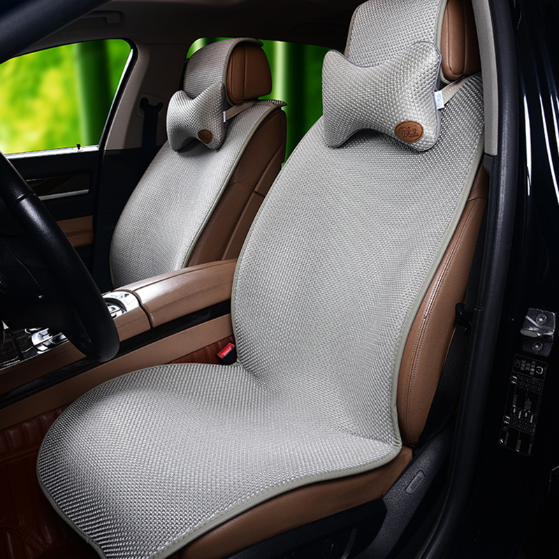 汽车坐垫四季通用春夏季薄款冰丝座椅套免绑透气布艺凉垫后排座垫