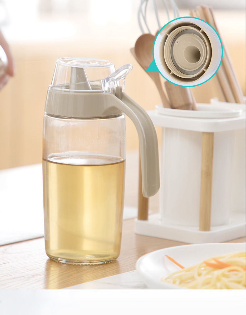 茶花油壶调料瓶油瓶玻璃厨房家用油罐壶塑料小酱油防漏醋壶装香油450