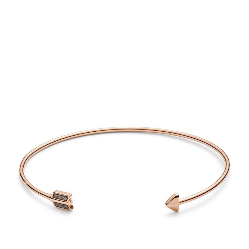 fossil化石女款开口手镯闪钻箭头玫瑰金时尚休闲jf02963p七夕礼物七夕