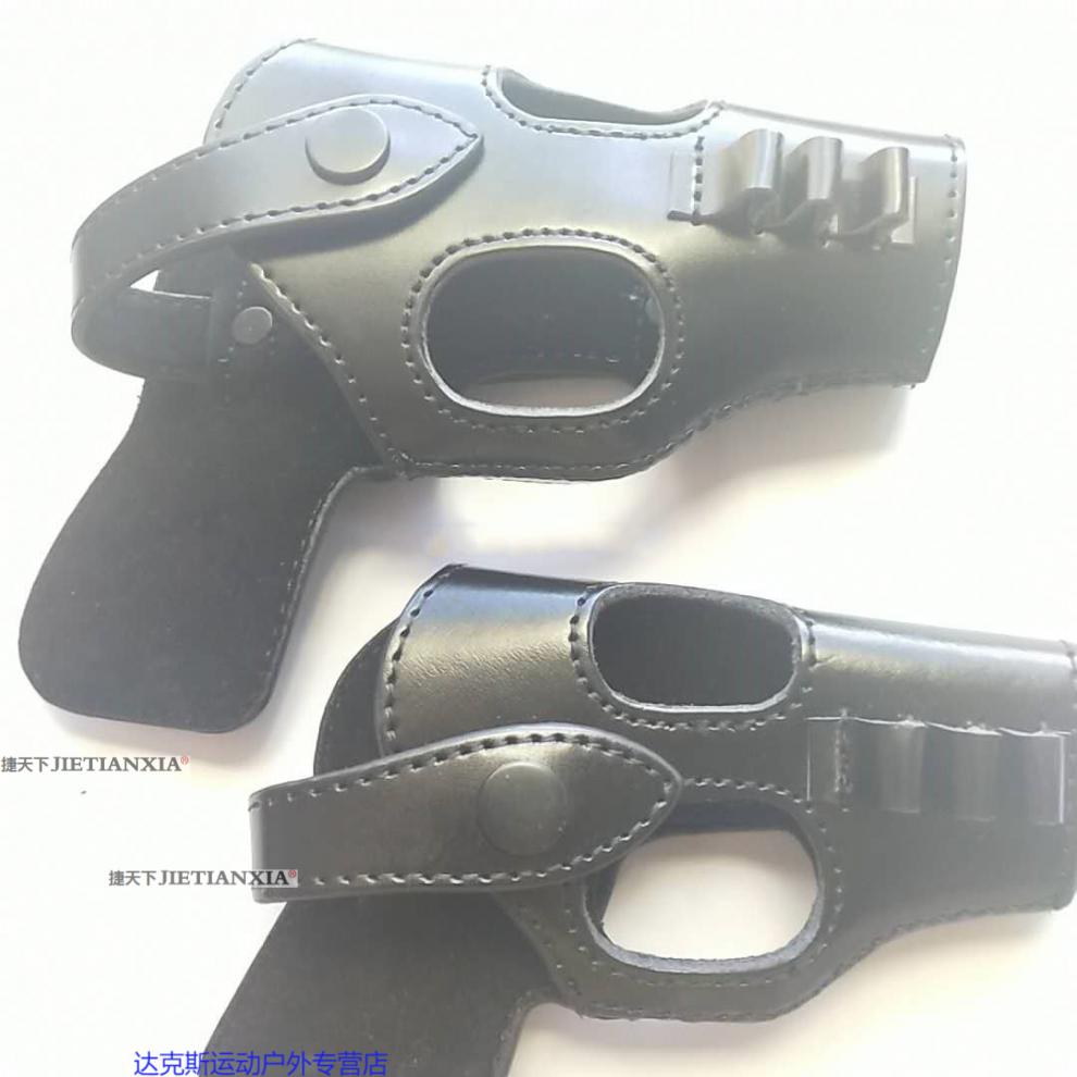 647792皮腰部快拔枪套作战训练64半套带孔影视道具64快拔枪套