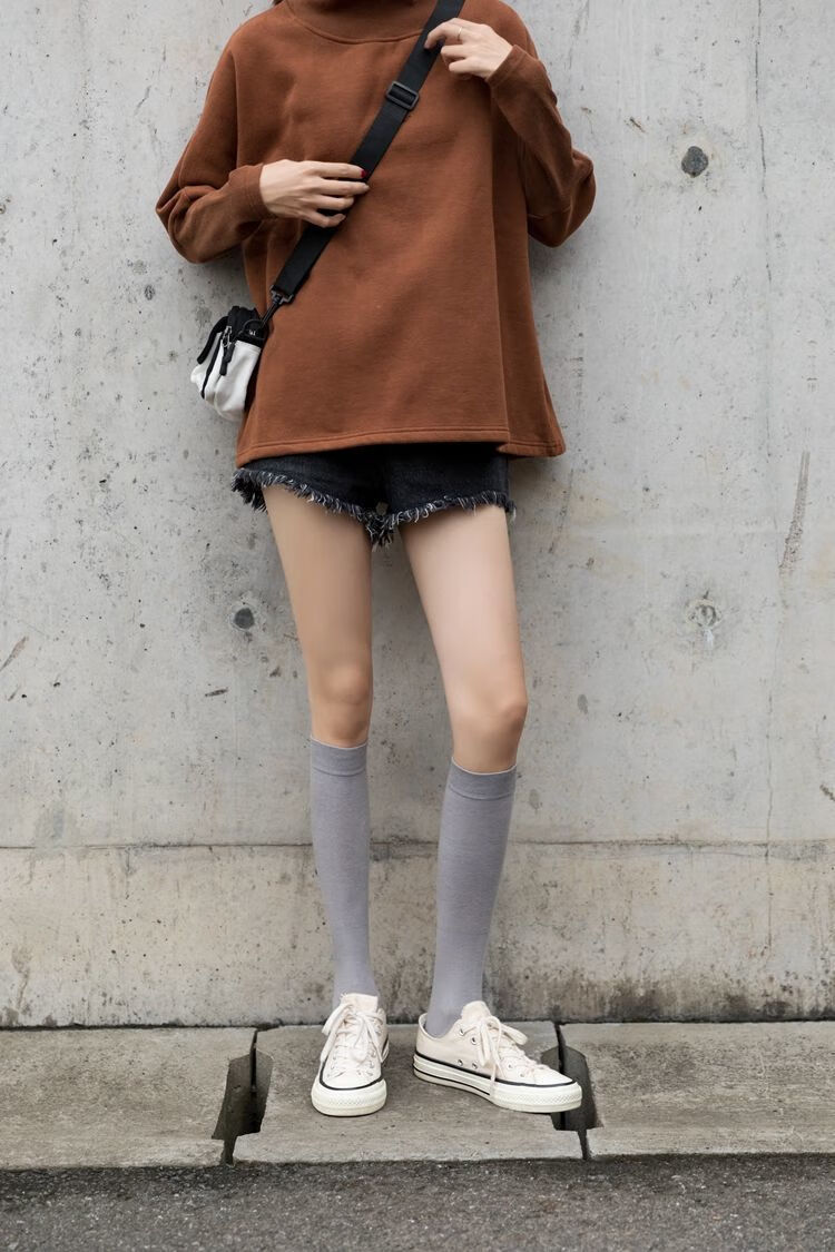 【好品质女士长袜美腿袜】亮色小腿袜女薄款字母半腿袜潮流韩版学院风