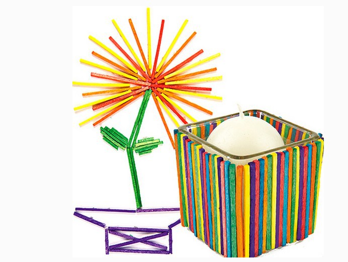 毕业季送老师的礼物 数数小木棒火柴棒彩色火柴棍杆幼儿园创意手工diy