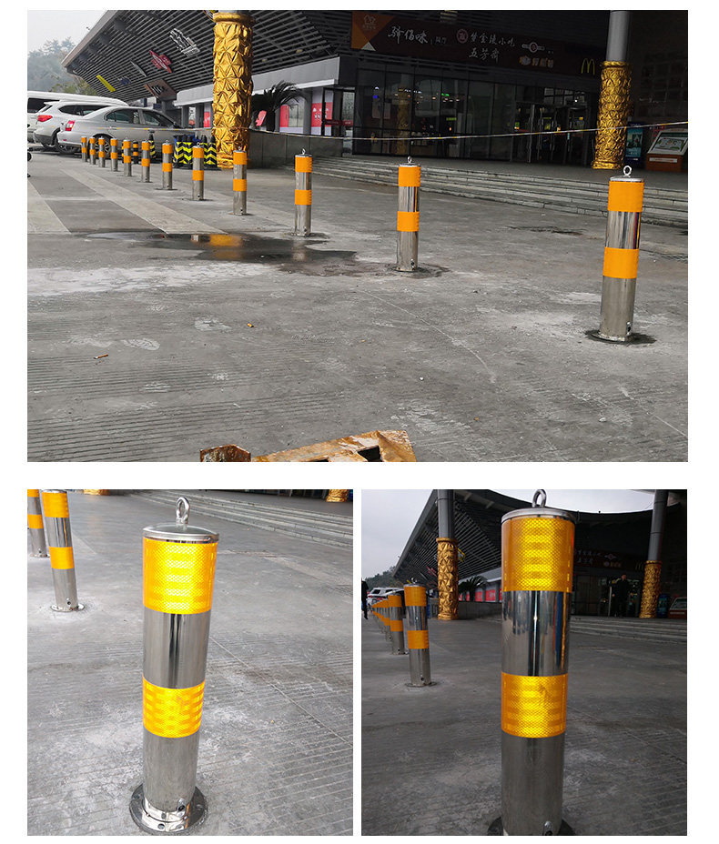 欧汉不锈钢加厚道路警示立柱防撞柱镀锌钢管路隔离挡车分道口桩插销