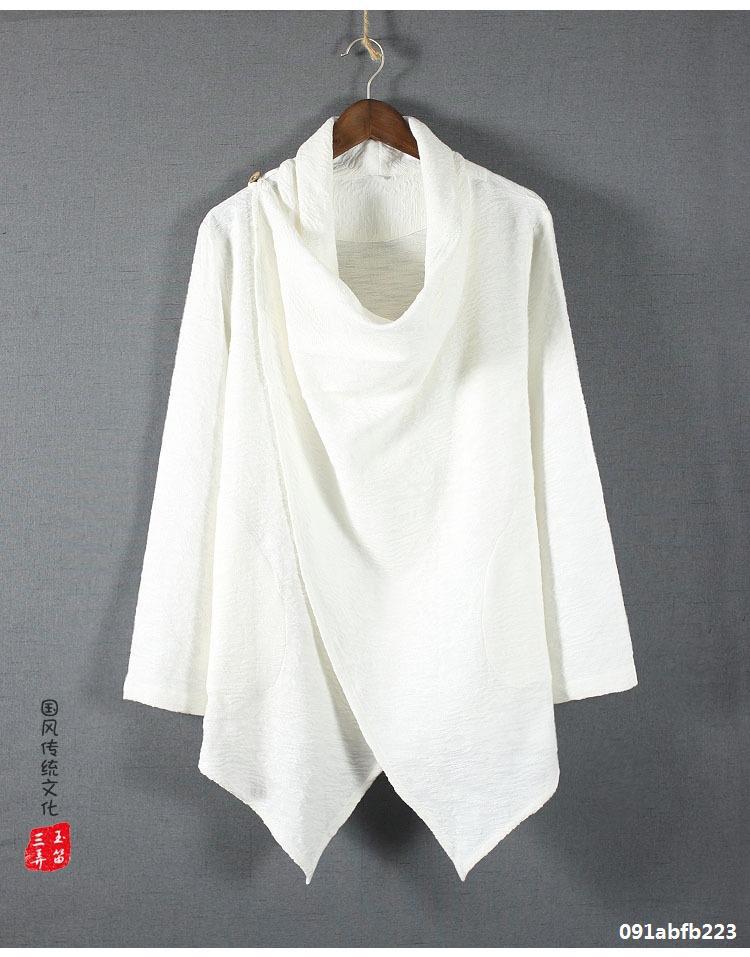 风古风仙气男装披肩披风外套复古中式风衣都铎式斗篷道袍汉服灰色3xl