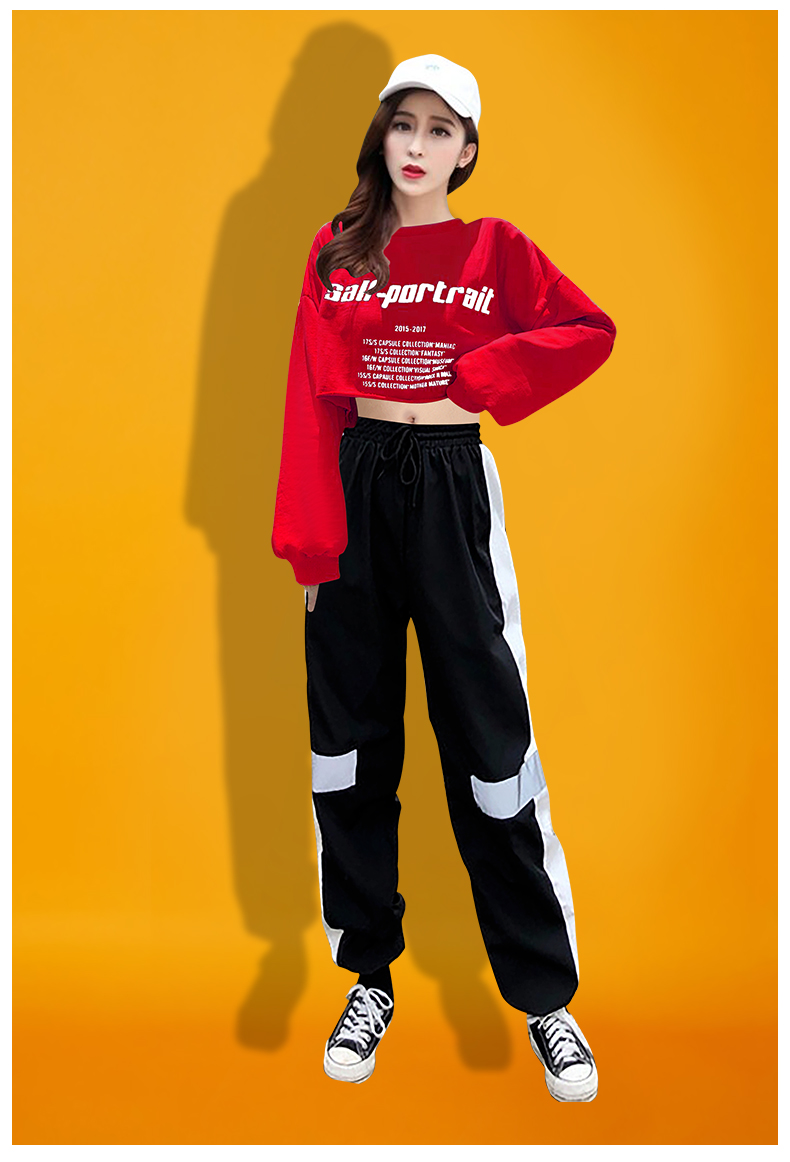 2021新款韩版街舞运动套装广场舞韩舞女团演出服女爵士舞服装表演服新