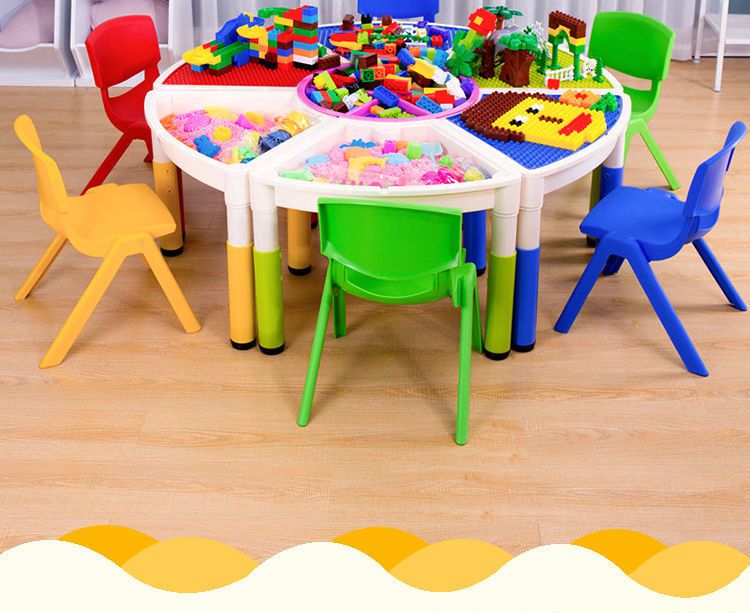 桌面玩具套装积木桌太空沙盘多功能游戏沙桌体验儿童广场摆摊10人桌