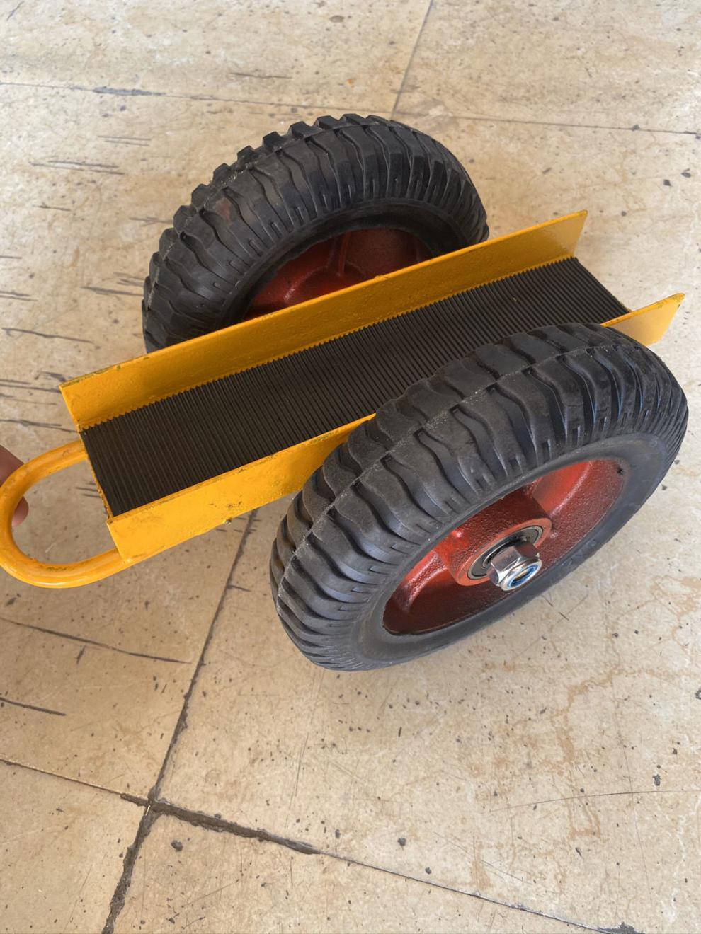 爵士大理石推车橡胶万向轮推板车移动实心轮车子石材搬运用v型车8号