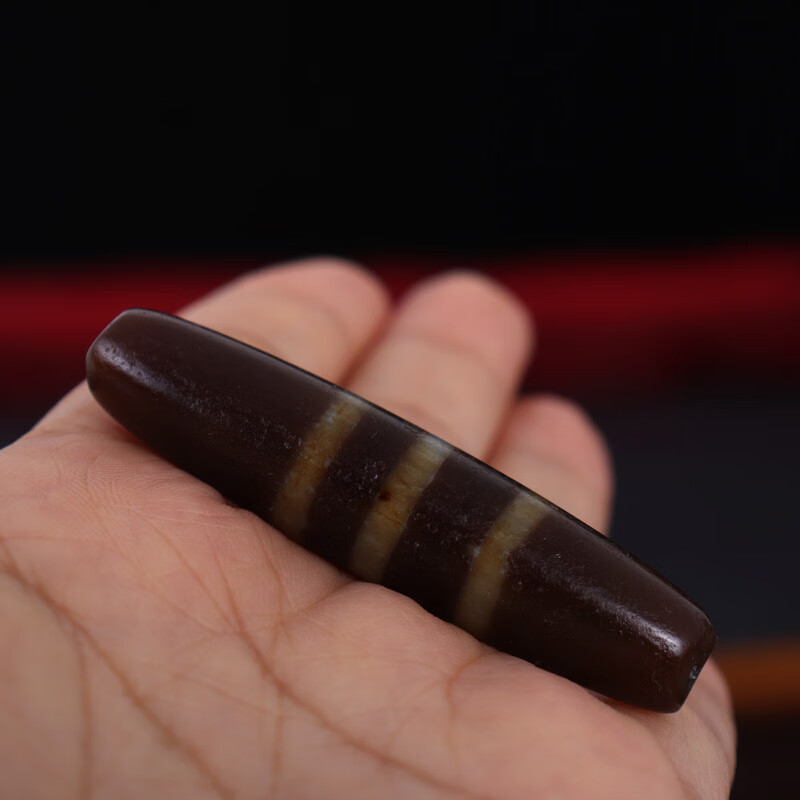 檀福匠 【一物一图】原矿西藏天珠 三线天珠吊坠 至药师老矿天珠真品