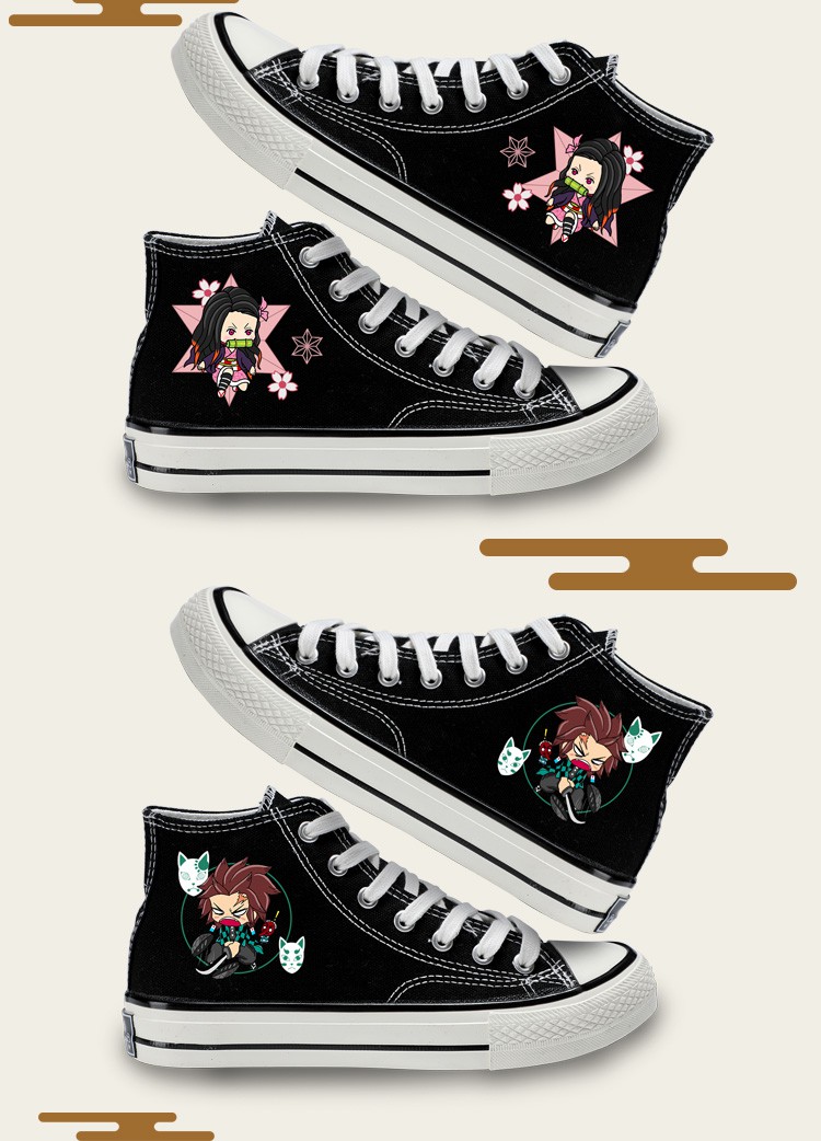 【鬼灭之刃鞋子】动漫周边帆布鞋q版灶门炭治郎祢豆子蝴蝶忍鞋 690g