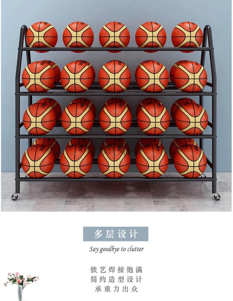 娂奾球类收纳筐篮球收纳架家用球类收纳筐摆放神器幼儿园足球展示