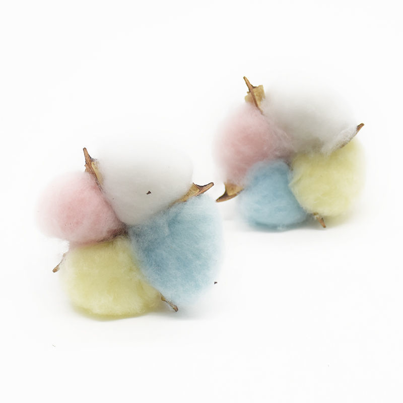 棉花天然干花仿真花家居装饰婚庆手捧花墙植物墙假花 桃红 5个