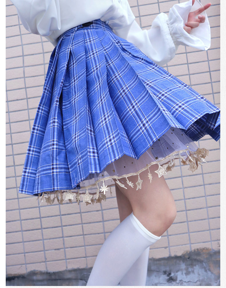 jk安全裤裙撑南瓜裤防走光蕾丝jk打底裤女春夏季下摆小星星深金色