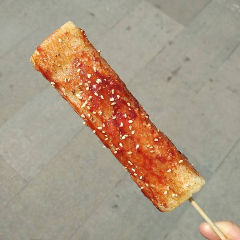 家庭油煎半成品小吃原料 农家网红脆皮年糕串排片 40片(带签)【图片