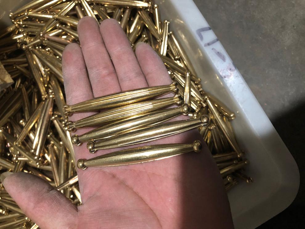 新款黄铜坠手抛网撒网渔网坠子鱼尾坠铜坠子打鱼网网脚子网交铅坠新款