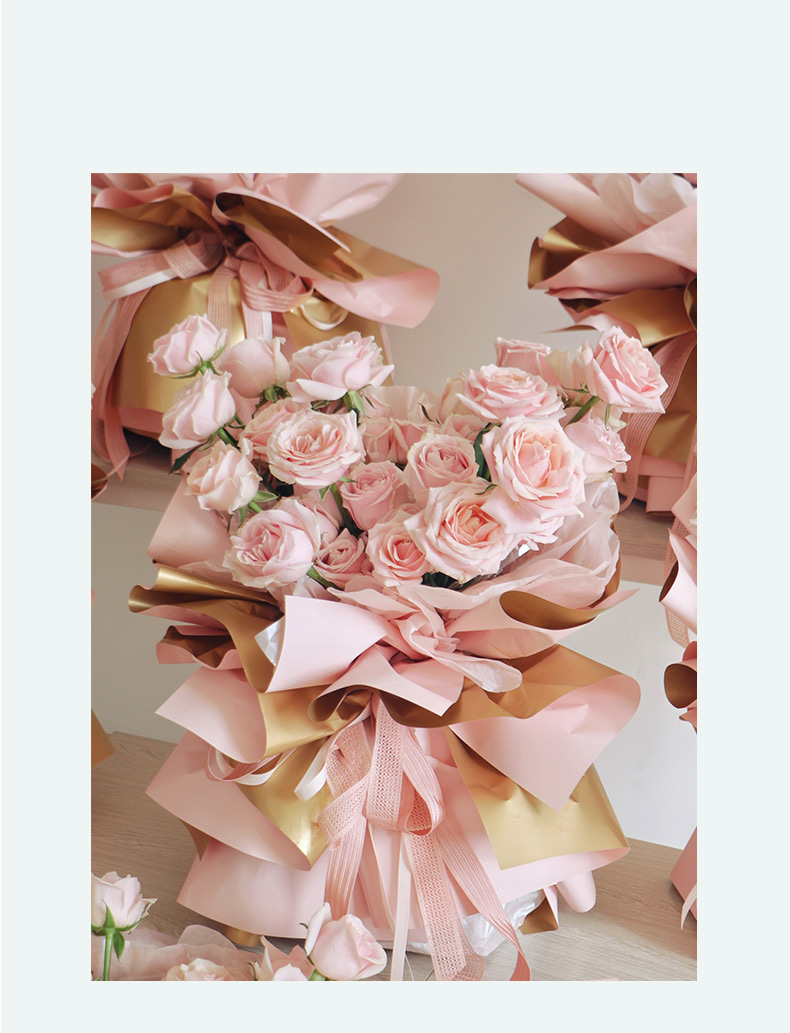 纸鲜花包装纸双色双面鎏金纸花艺材料玫瑰花包花纸花束包装纸色彩缤纷