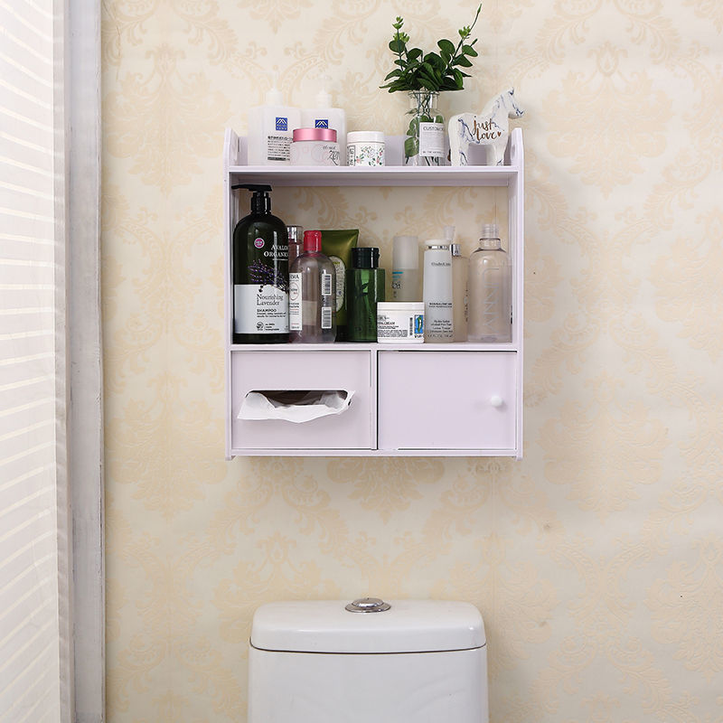 马桶上放杂物柜免打孔卫生间收纳柜防水壁柜浴室吊柜洗手间置物架