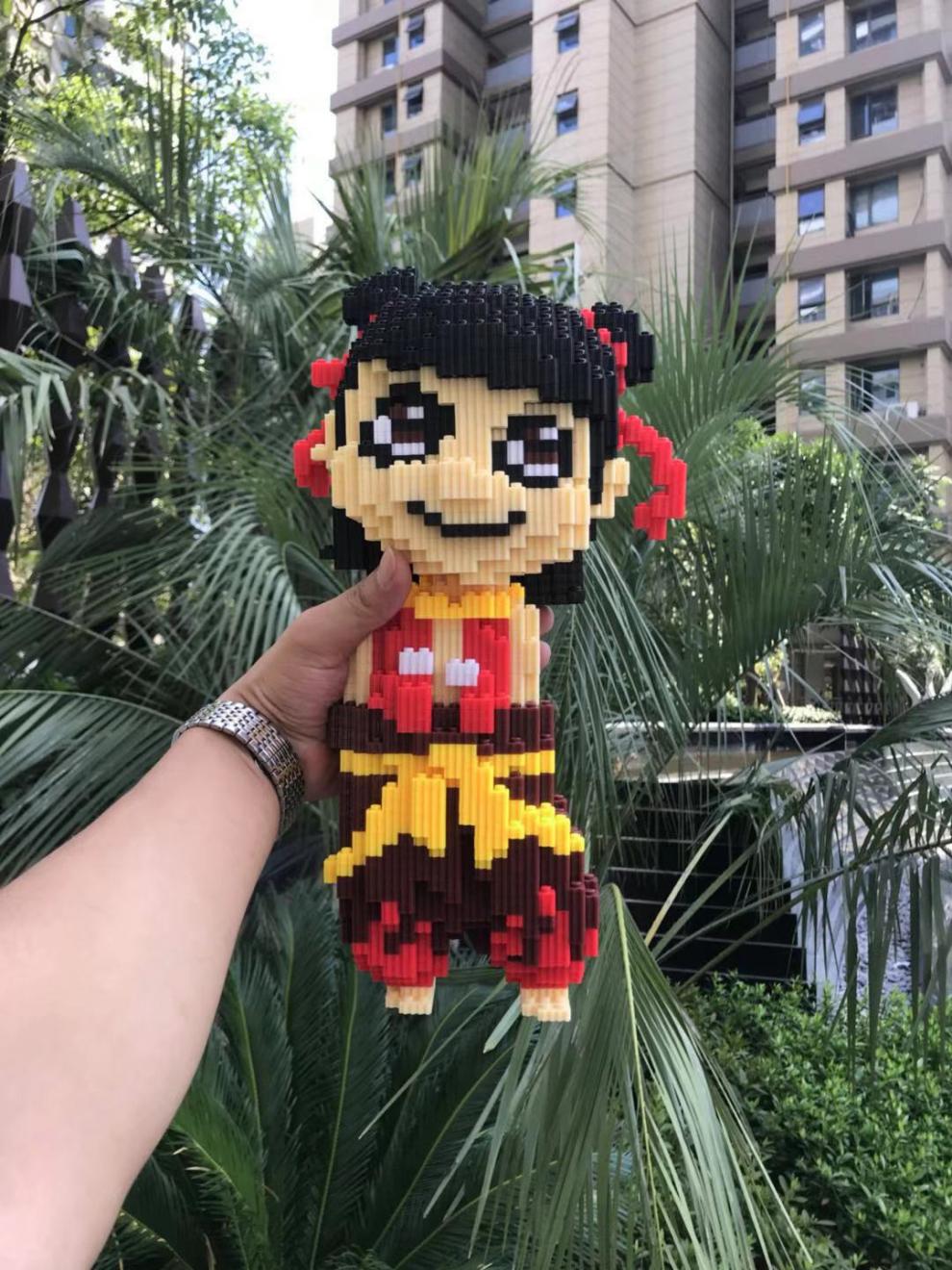 兼容乐高微小颗粒积木哪吒成年人高难度减压拼插积木抖音同款玩具生日