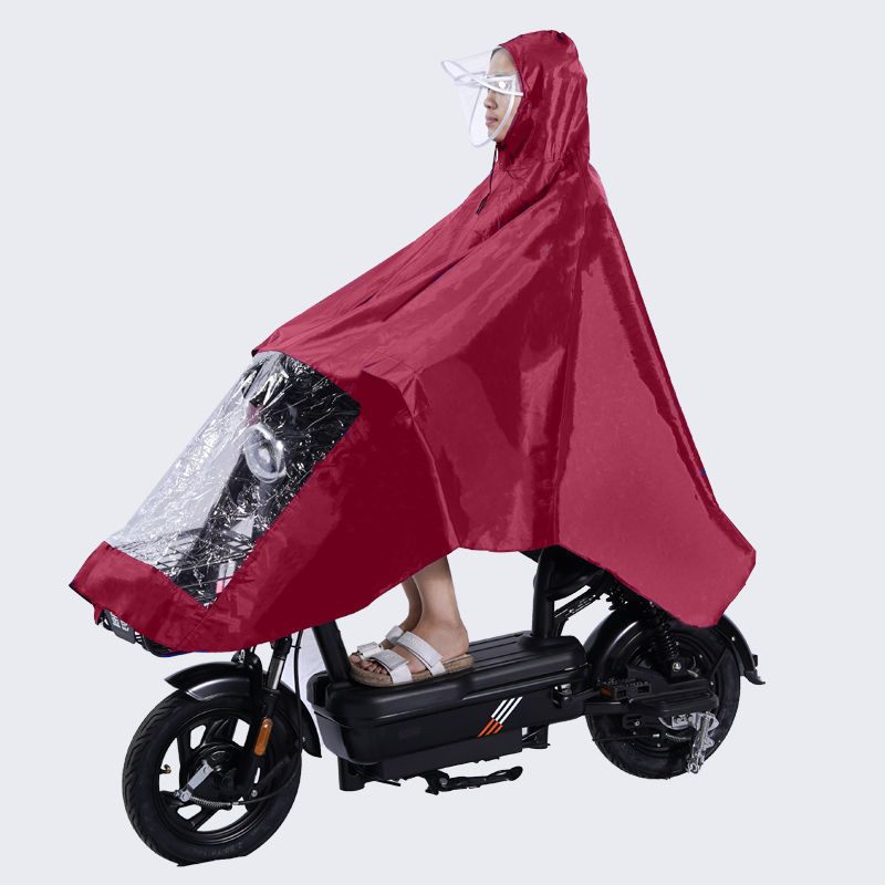 米囹 雨衣电动车雨披面罩男女士式加大加厚单人成人学生骑行防暴雨