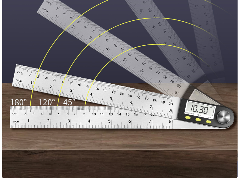 万能角度尺数显角度尺木工神器不锈钢高精度量角器用角尺90度360度