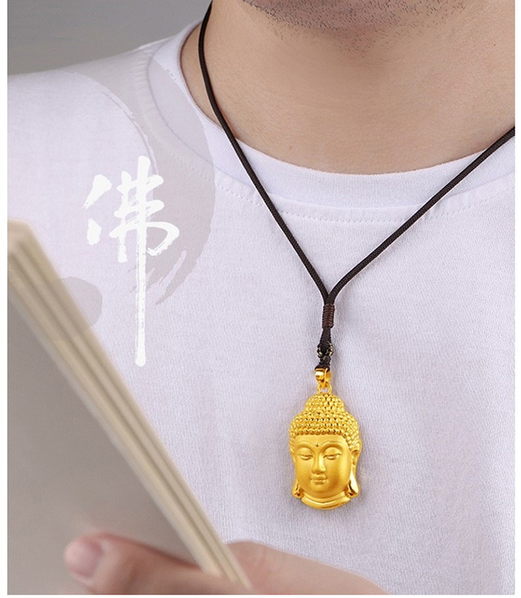 黄金佛头吊坠男女款足金9999按克真金吊坠本命年金佛吊坠阿弥陀佛如来