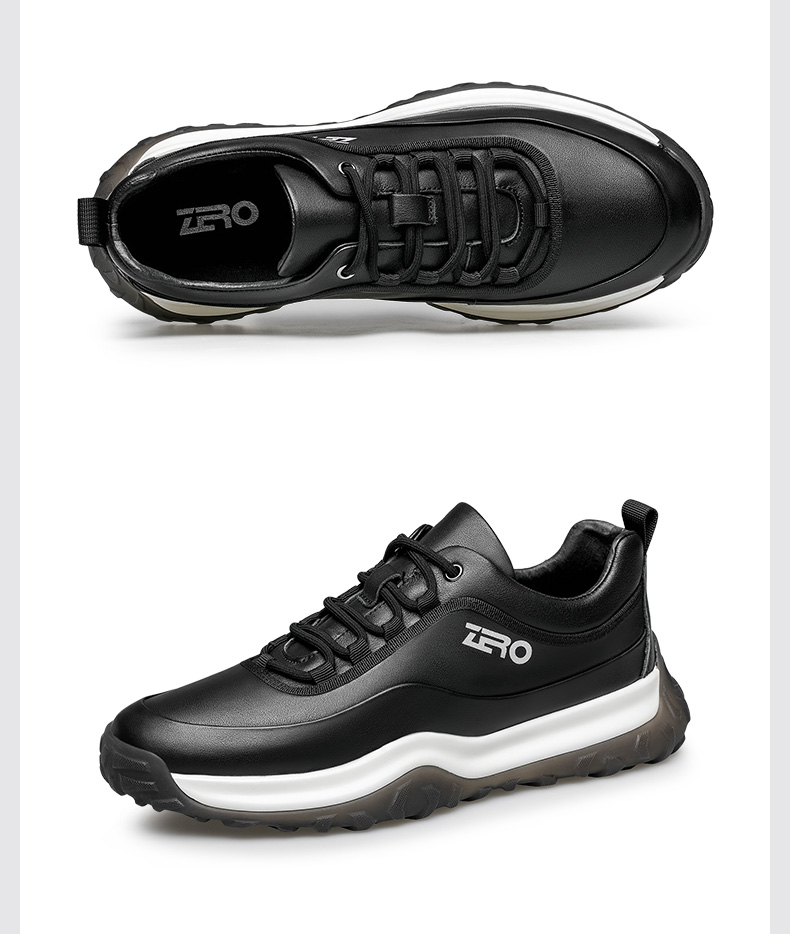 zero零度男鞋新款潮流阿甘鞋男士运动休闲鞋百搭老爹鞋潮黑色41